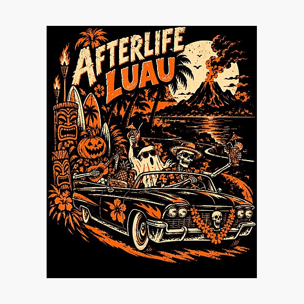 Item preview, Retro Tiki Halloween Spooky Tropical Night Vintage Horror designed and sold by OddityVault.
