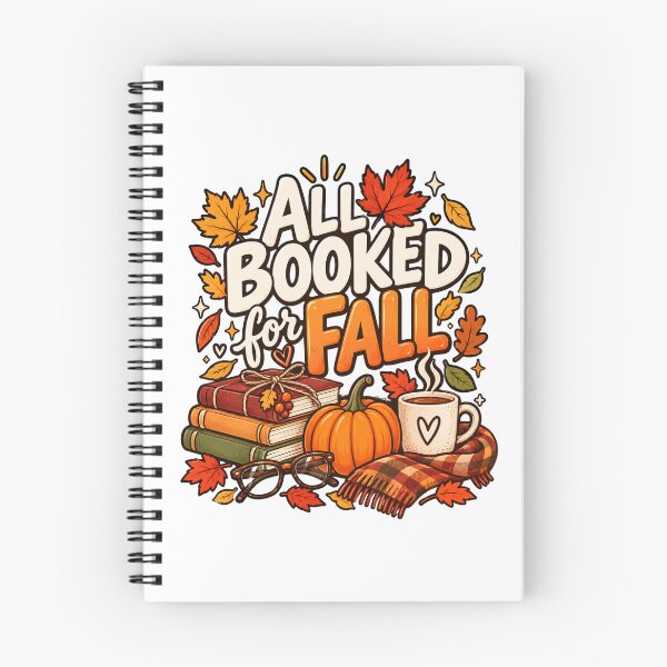Item preview, All Booked for Fall – Cozy Autumn Books, Pumpkin & Coffee Design designed and sold by mik lor.