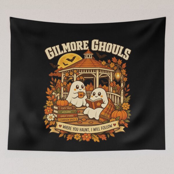 Item preview, Cute Autumn Ghosts Gazebo Book Lover Cozy Spooky Fall Design designed and sold by TheHellIWontSh.