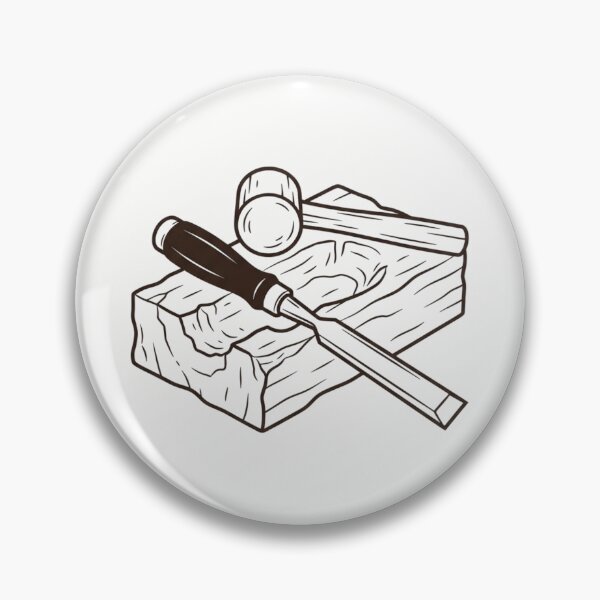 Item preview, Woodcarving Chisel and Mallet Artisan Craft Design designed and sold by bvdesignart.