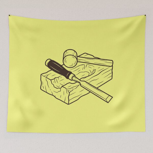 Item preview, Woodcarving Chisel and Mallet Artisan Craft Design designed and sold by bvdesignart.