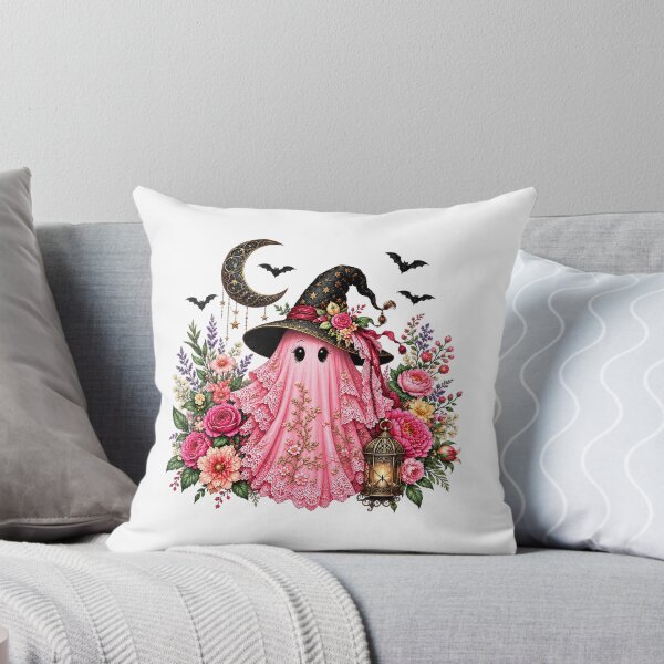 Item preview, Pink Ghost Floral Witch Hat Coquette Halloween Aesthetic designed and sold by DYALEEZ-XCR.