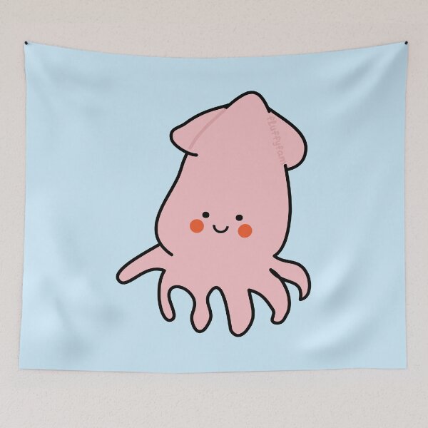 Item preview, Cute kawaii squid designed and sold by fluffyfamcraft.