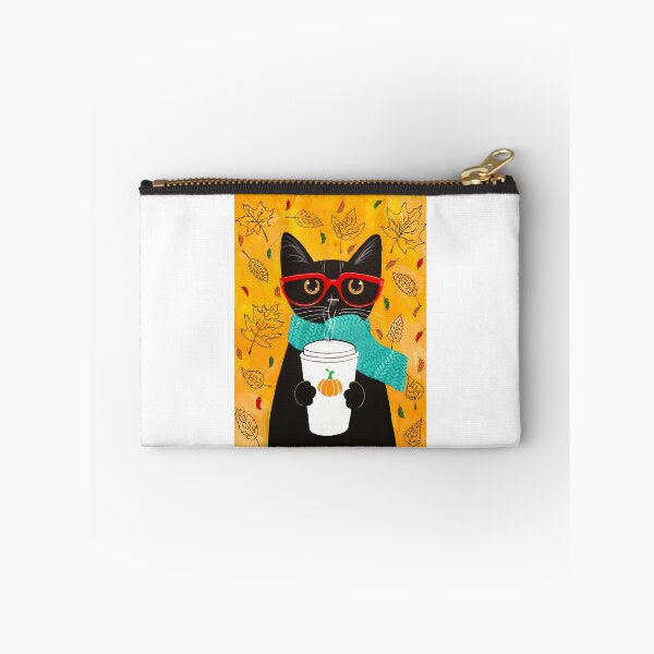 Item preview, Autumn Pumpkin Coffee Cat designed and sold by WalkingInNa.