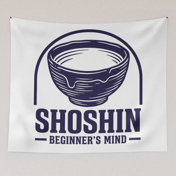 Item preview, Shoshin Beginner's Mind Empty Tea Bowl Woodcut designed and sold by Osmose-Studio.