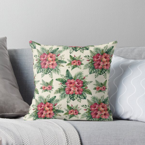 Item preview, Vintage Watercolor Tropical Hibiscus Floral Pattern designed and sold by bvdesignart.