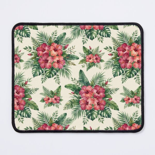 Item preview, Vintage Watercolor Tropical Hibiscus Floral Pattern designed and sold by bvdesignart.