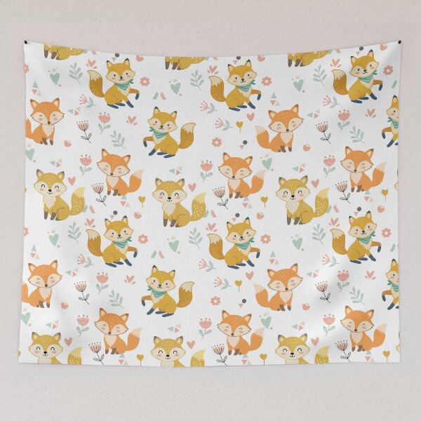 Item preview, Cute Little Fox Seamless Pattern designed and sold by prapapon.