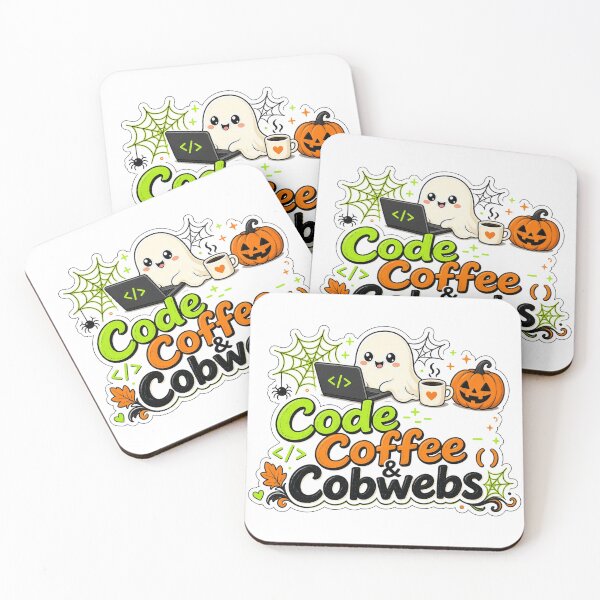 Item preview, Halloween Software Developer Sticker — Code, Coffee & Cobwebs designed and sold by Soft Merch.