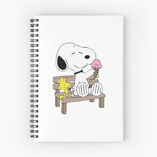 Item preview, Snoopy and Woodstock Sitting on Bench Eating Ice Cream designed and sold by anthonyplynch.