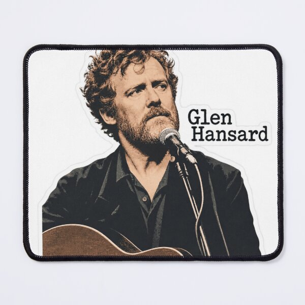 Item preview, Glen Hansard Vintage Music Portrait – Singer Songwriter Guitar Art designed and sold by BoomStickers18.