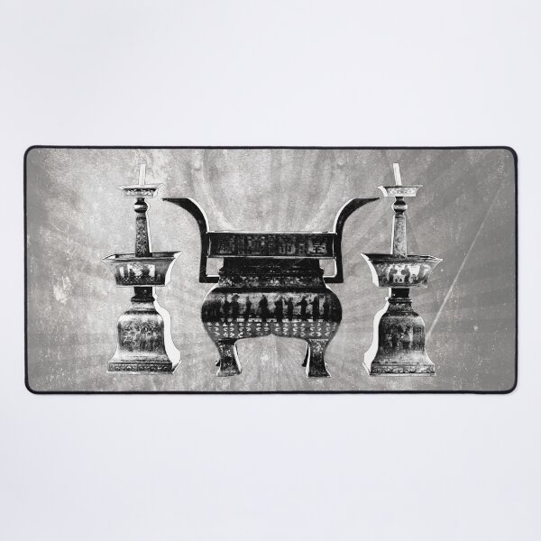Item preview, Antique Chinese Bronze Altar Set Censer Candlesticks designed and sold by Ghoul Enterprises.