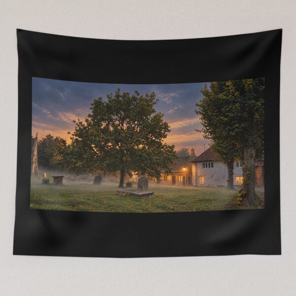 Item preview, An English churchyard at dusk in autumn designed and sold by KALEIDOSCOPE UK.