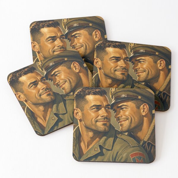 Item preview, Diseño artístico vintage retro a color "Ases High" de cuero gay militar designed and sold by ItsAKinkThing.