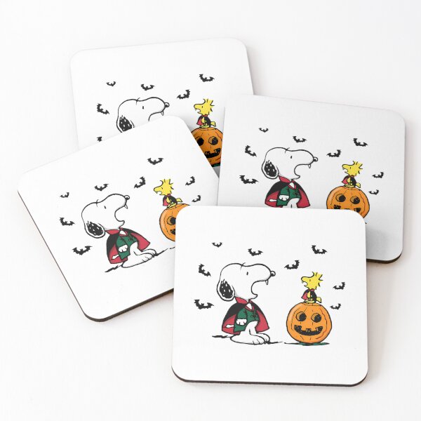 Item preview, Snoopy Halloween Vampire Fun With Woodstock And Pumpkin designed and sold by BusyIsaWork.