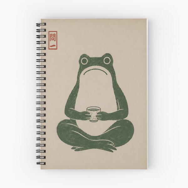 Item preview, Zen Frog Drinking Tea Japanese Woodblock Art designed and sold by artswag.