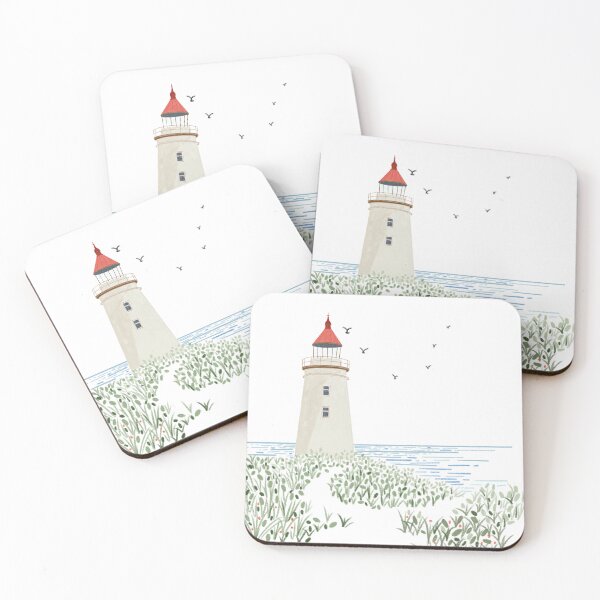 Item preview, Vintage Coastal Lighthouse Watercolor Art Gift for Ocean Lovers designed and sold by LafinaArt.