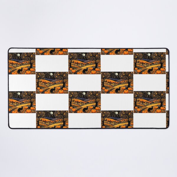 Item preview, Cute Halloween Town With A Black Cat And Pumpkins designed and sold by WalkingInNa.
