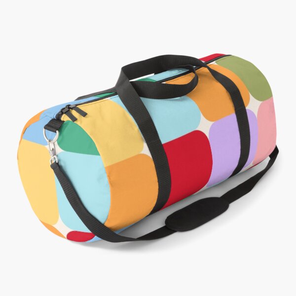 Item preview, Bold colourful mid-century modern geometric square grid in vibrant colours designed and sold by PrettywithColor.