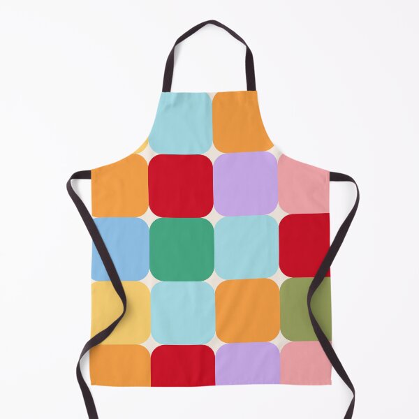 Item preview, Bold colourful mid-century modern geometric square grid in vibrant colours designed and sold by PrettywithColor.