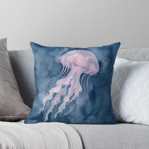 Item preview, Dreamy Pink Watercolor Jellyfish Ocean Art designed and sold by bvdesignart.