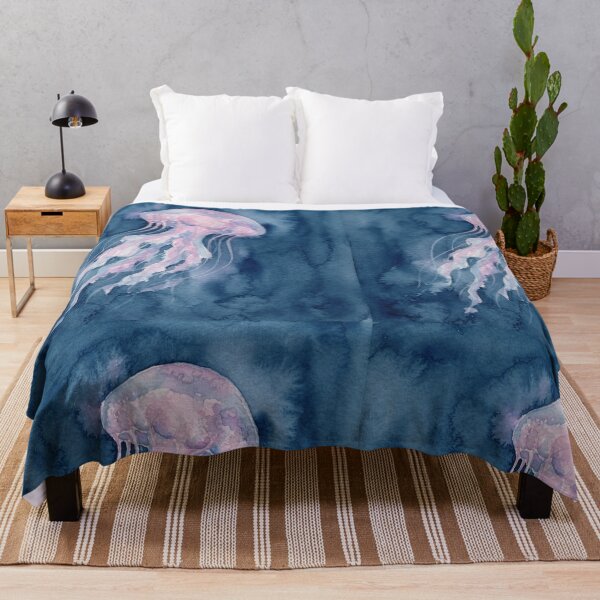 Item preview, Dreamy Pink Watercolor Jellyfish Ocean Art designed and sold by bvdesignart.