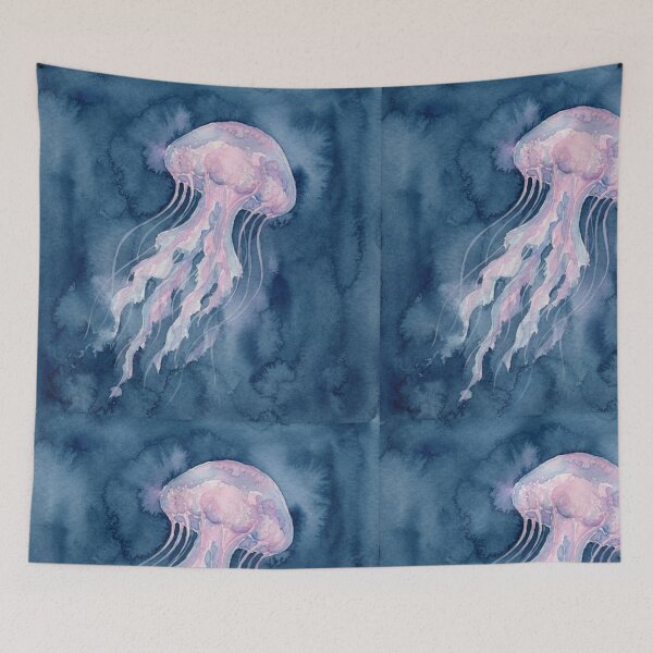 Item preview, Dreamy Pink Watercolor Jellyfish Ocean Art designed and sold by bvdesignart.