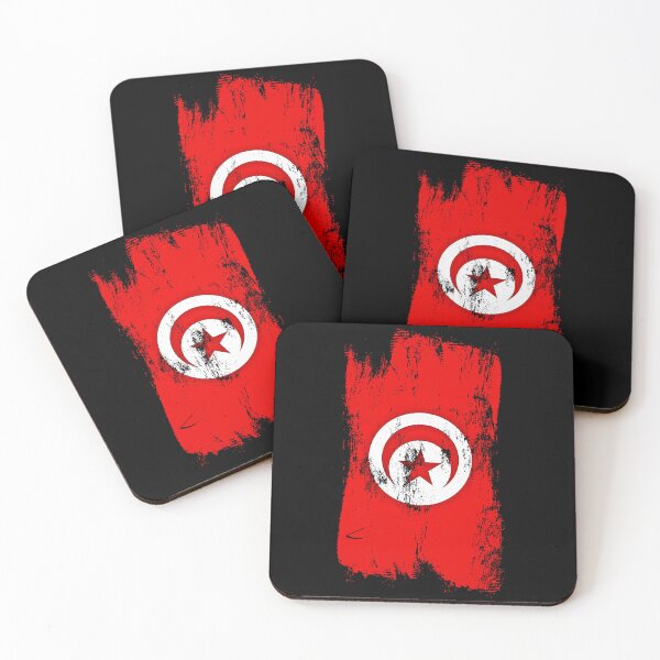 Item preview, Tunisia Flag Distressed Paint Brush Stroke Tunisian Pride designed and sold by Danny-Arts1.
