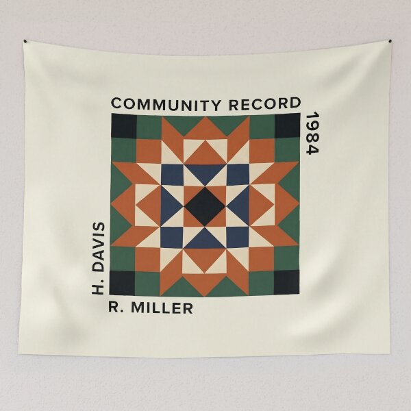Item preview, Quilter Community Record Vintage Geometric Quilt Pattern designed and sold by SplashTastic.