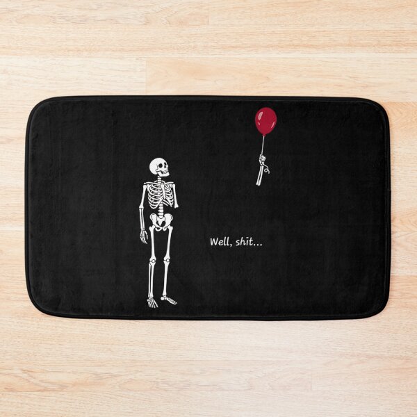 Item preview, Funny Skeleton Lost Arm Red Balloon Well Shit Dark Humor designed and sold by PennysCrafts.