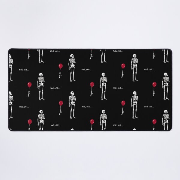 Item preview, Funny Skeleton Lost Arm Red Balloon Well Shit Dark Humor designed and sold by PennysCrafts.