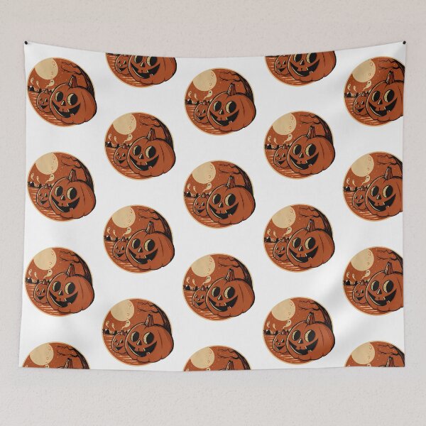 Item preview, Vintage Halloween Pumpkin Scene designed and sold by BusyIsaWork.