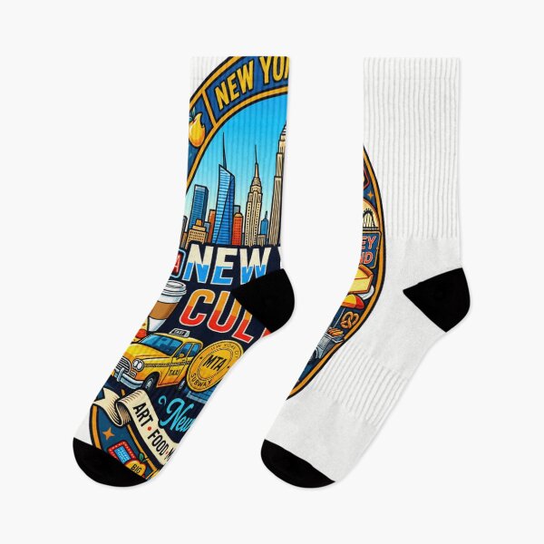 Item preview, New York Culture Retro Badge Art Sticker - NYC Icons and City Life designed and sold by BoomStickers18.