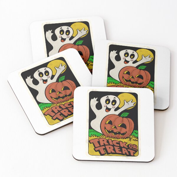 Item preview, Vintage Halloween Trick Or Treat Ghost With Pumpkin designed and sold by BusyIsaWork.