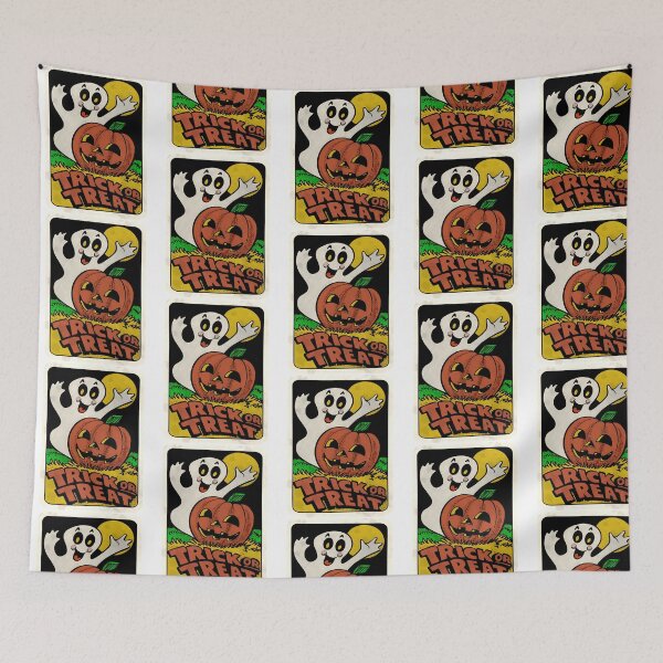 Item preview, Vintage Halloween Trick Or Treat Ghost With Pumpkin designed and sold by BusyIsaWork.