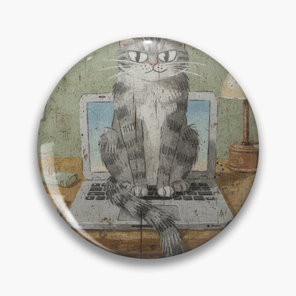 Item preview, The Keyboard Supervisor Cat designed and sold by PictorialWhimsy.