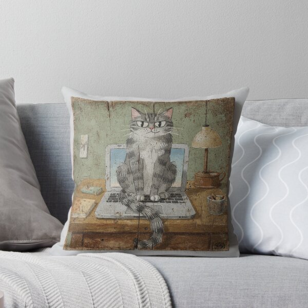 Item preview, The Keyboard Supervisor Cat designed and sold by PictorialWhimsy.