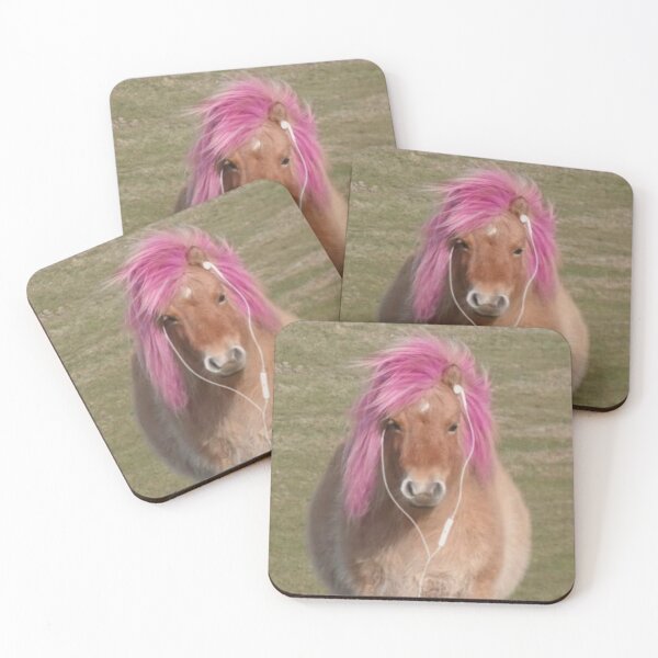 Item preview, Pink Hair Pony Listening to Music Funny Horse designed and sold by Spring Things.
