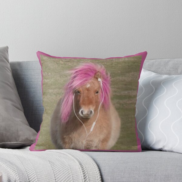 Item preview, Pink Hair Pony Listening to Music Funny Horse designed and sold by Spring Things.