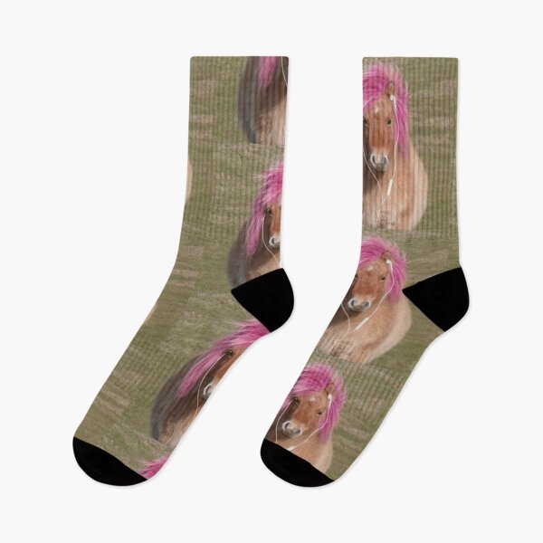 Item preview, Pink Hair Pony Listening to Music Funny Horse designed and sold by Spring Things.