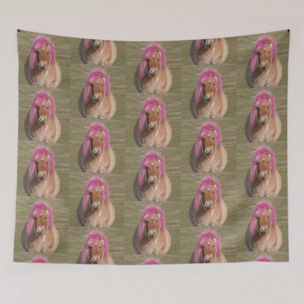 Item preview, Pink Hair Pony Listening to Music Funny Horse designed and sold by Spring Things.