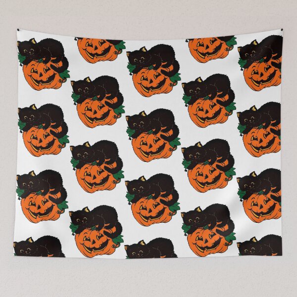 Item preview, Vintage Pumpkin Halloween And Black Cat designed and sold by BusyIsaWork.