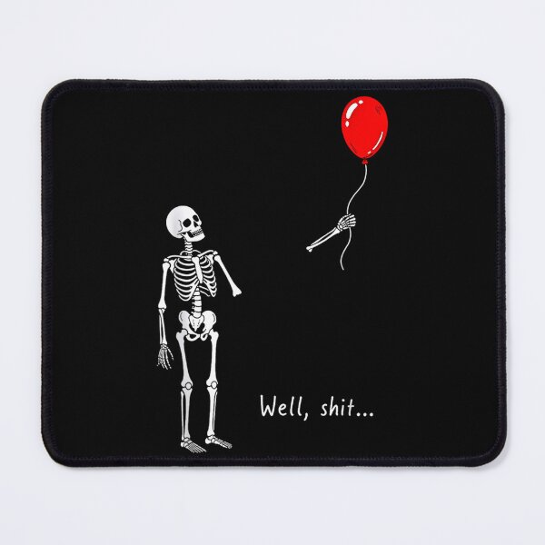 Item preview, Well Shit Funny Skeleton Chasing Pumpkin Balloon Halloween designed and sold by BusyIsaWork.