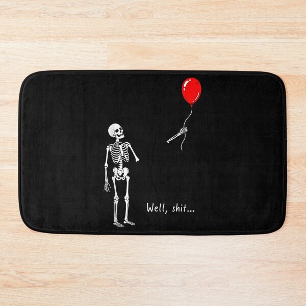 Item preview, Well Shit Funny Skeleton Chasing Pumpkin Balloon Halloween designed and sold by BusyIsaWork.