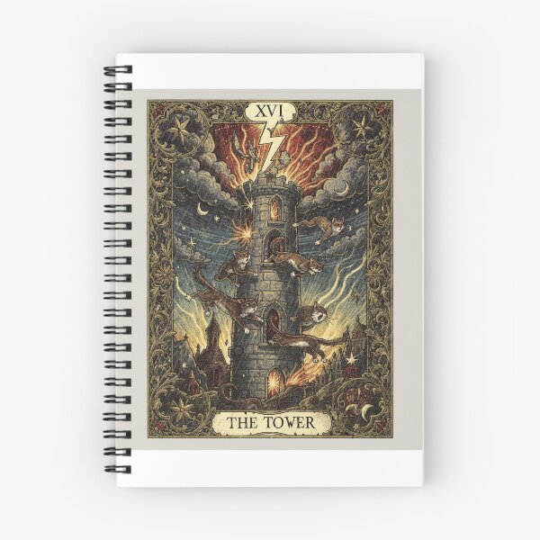 Item preview, The Tower Tarot Cats designed and sold by PictorialWhimsy.