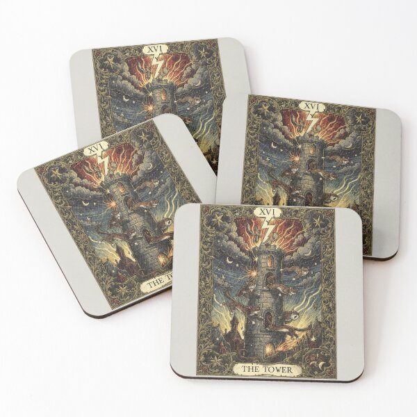 Item preview, The Tower Tarot Cats designed and sold by PictorialWhimsy.