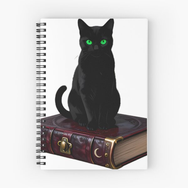 Item preview, Gothic Black Cat Antique Oxblood Grimoire designed and sold by IllumeInk.