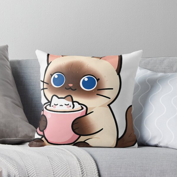 Item preview, Cute Ragdoll Cat Hugging Marshmallow Hot Cocoa Mug designed and sold by pumsquare.