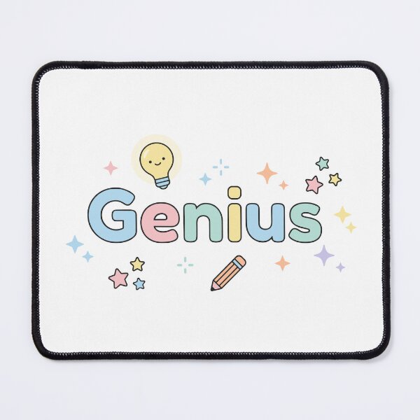 Item preview, Genius Cute Typography with Light Bulb Pencil and Stars designed and sold by BunnyLove003.