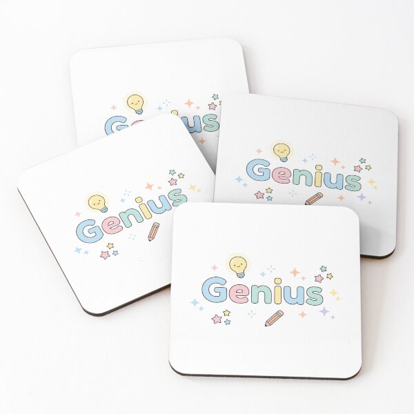 Item preview, Genius Cute Typography with Light Bulb Pencil and Stars designed and sold by BunnyLove003.